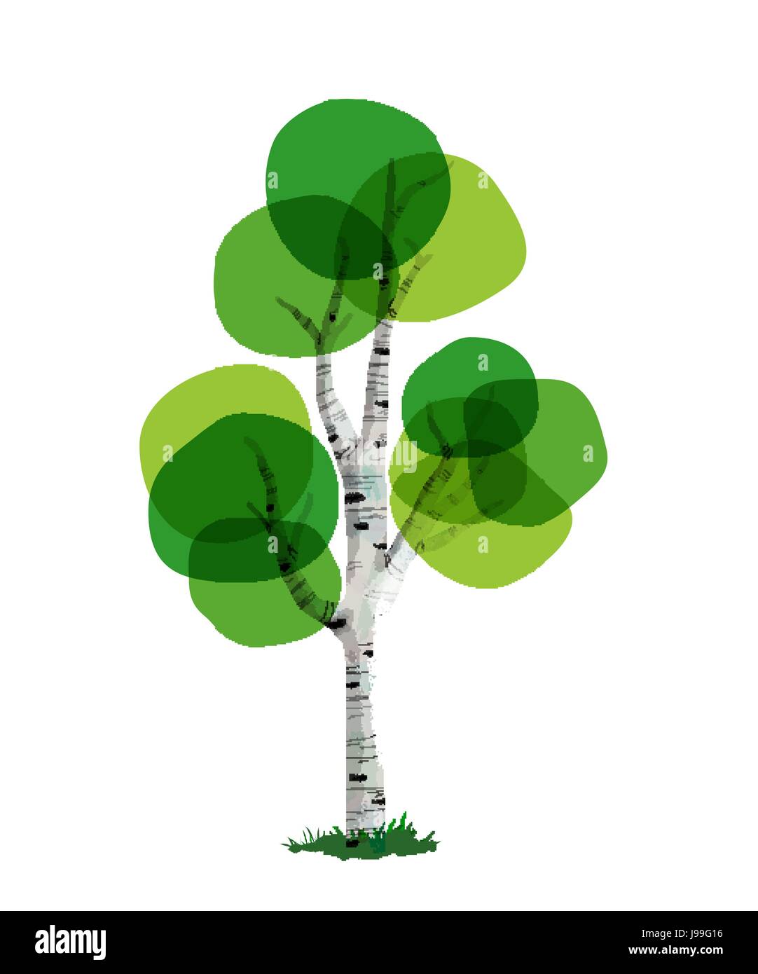 Disegnato a mano fatte ad albero astratto del fogliame verde art. Il concetto di ambiente per la natura cura o modello di genealogia. EPS10 vettore. Illustrazione Vettoriale