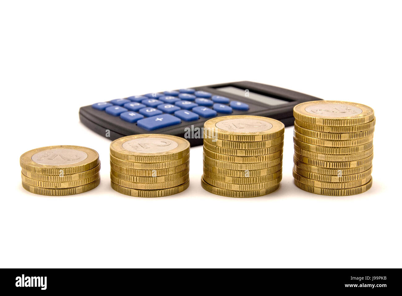 Valuta, calcolatrice, rapporti aziendali, trattare, transazione aziendale, business Foto Stock
