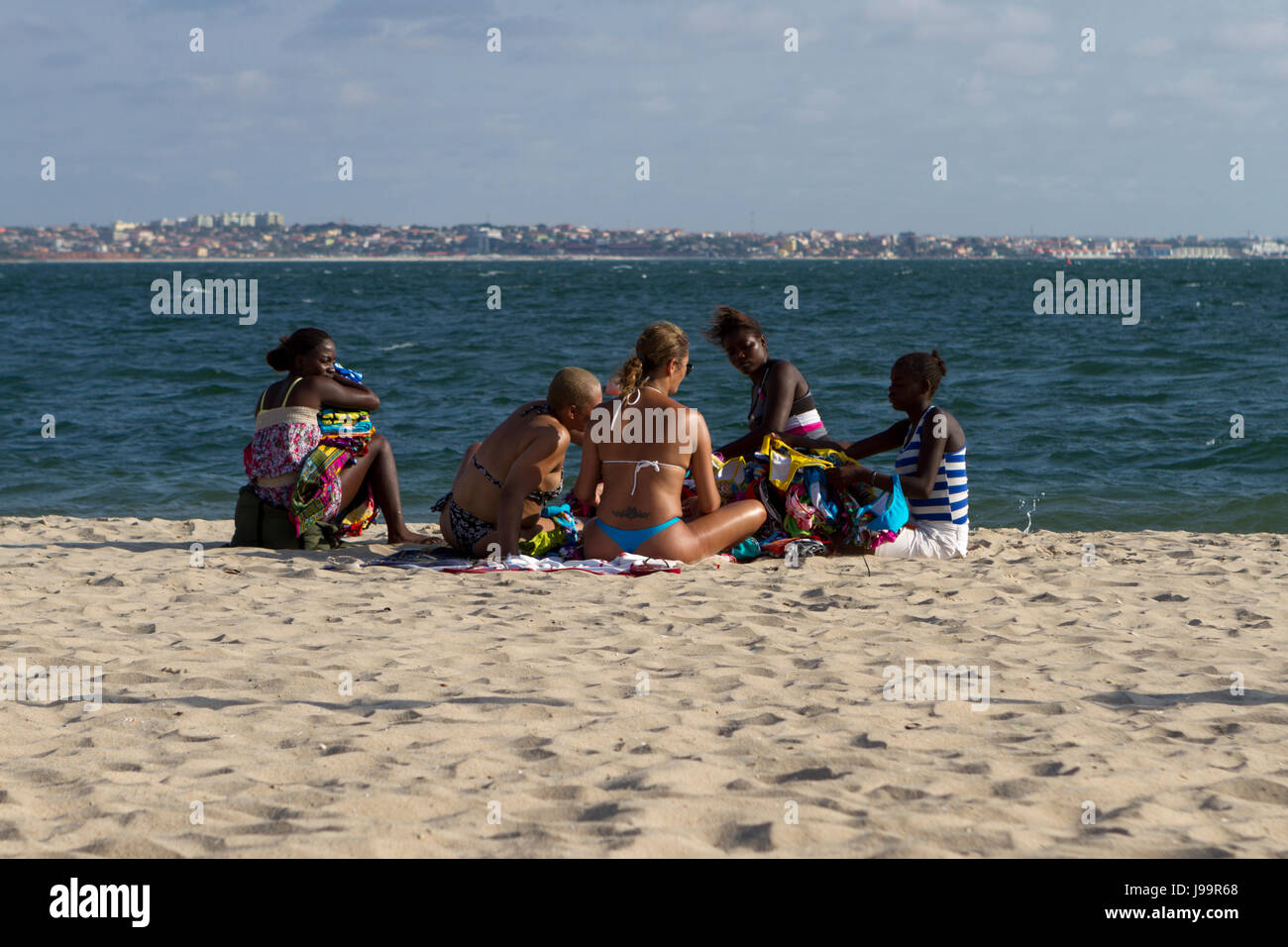 Venditori in mussulo isola, Luanda angola Foto Stock