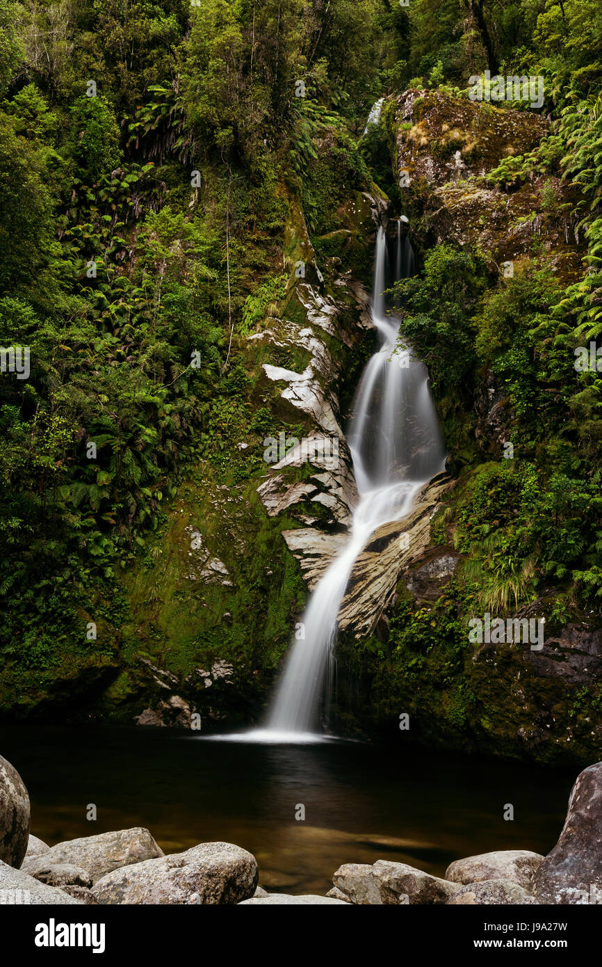 Vista delle cascate dorthy hokitika nuova zelanda Foto Stock