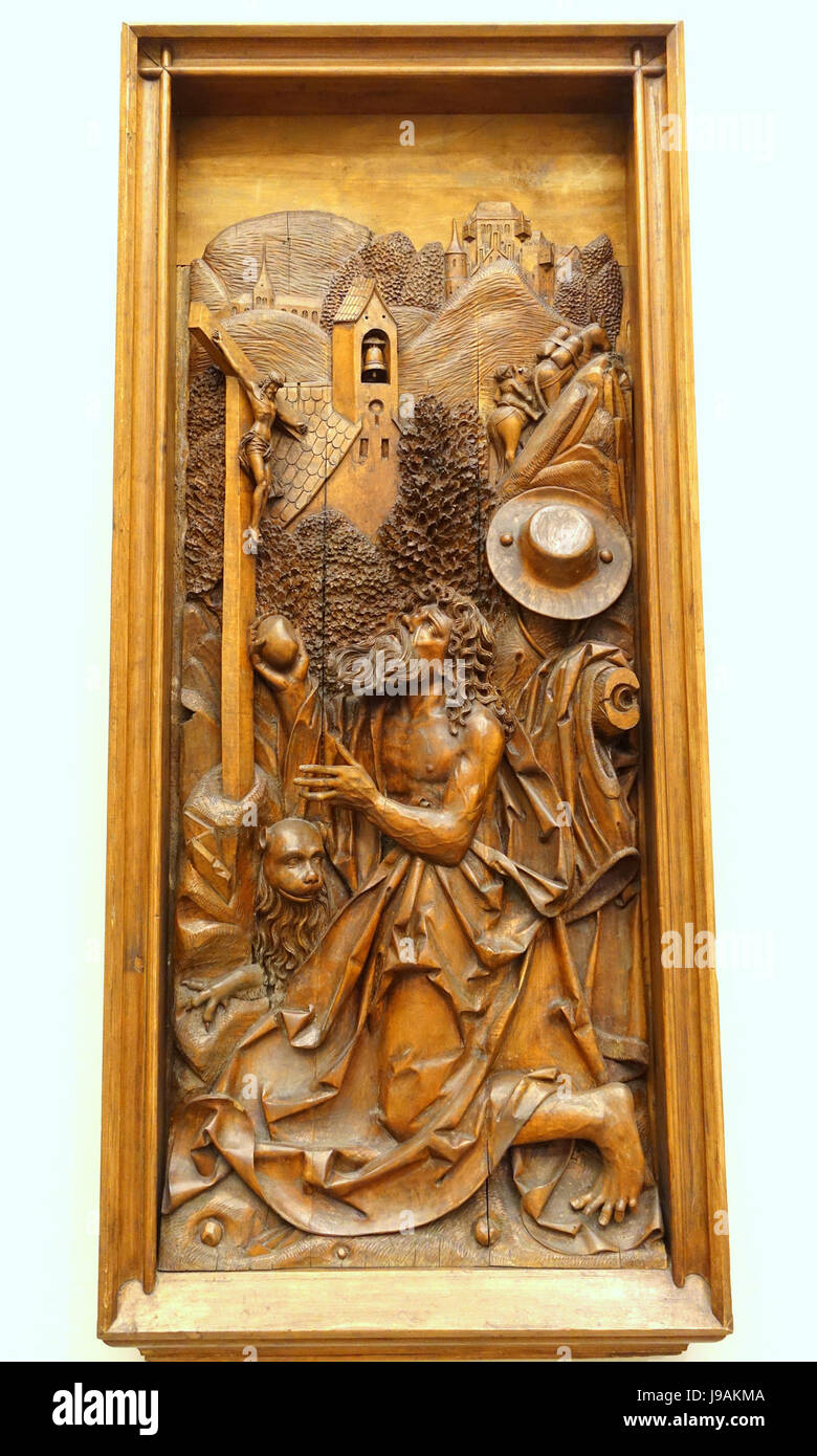 San Girolamo come un eremita e penitente, Strasburgo, forse da Veit Wagner, c. 1500 1510, in legno di tiglio Bode Museum DSC03315 Foto Stock