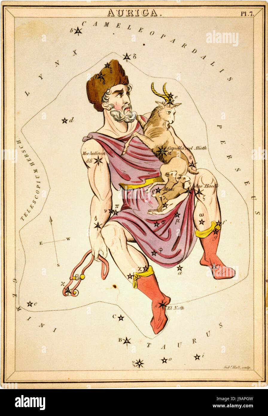 Sidney Hall Auriga, 1825 Foto Stock