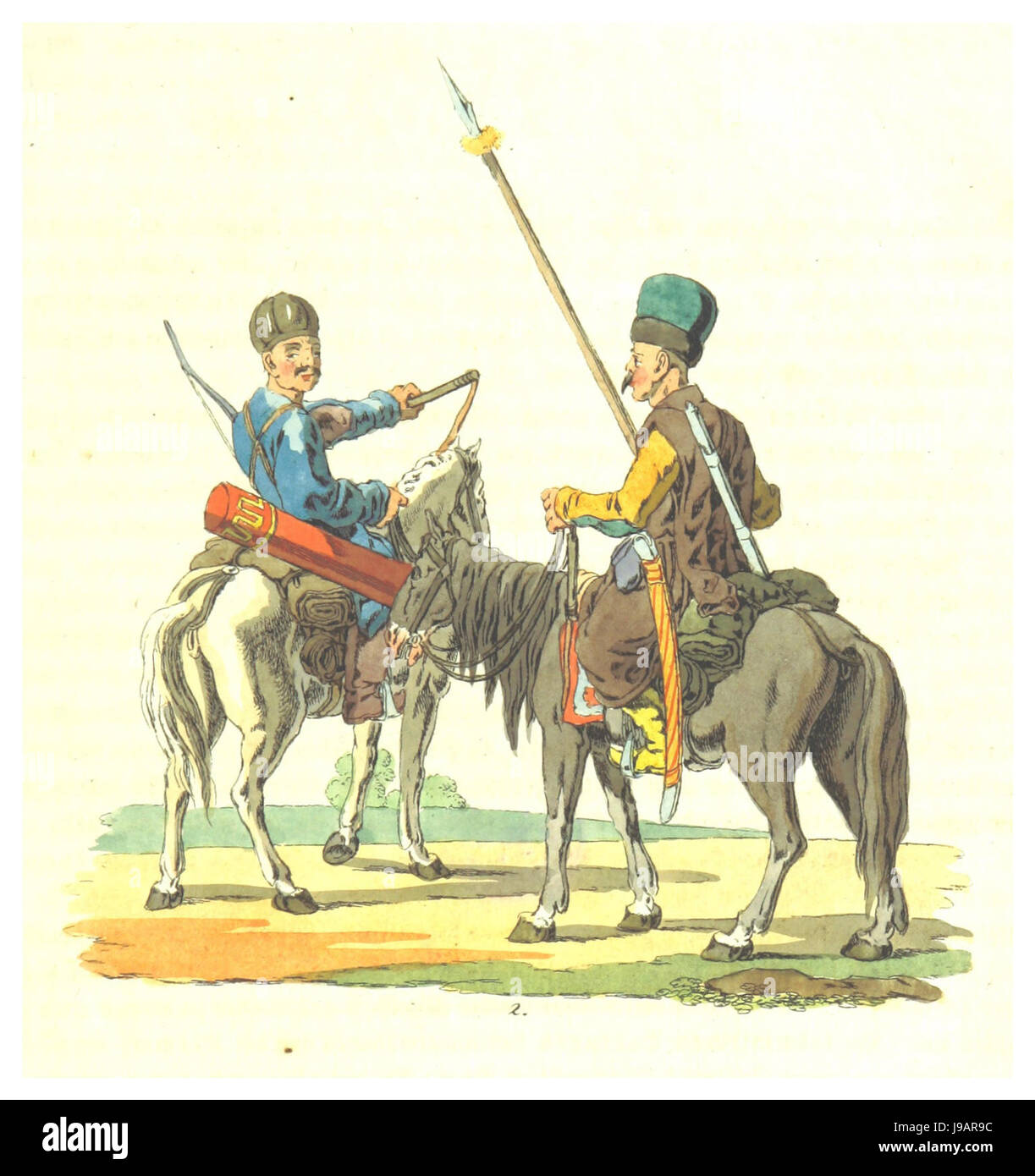 BERGK(1809) p15 TATAREN (ri. von der Krim, li. Nogaische) Foto Stock