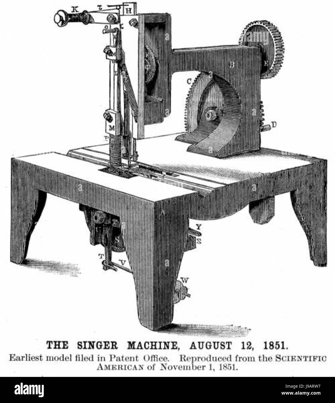 Singer macchina da cucire 1851 Foto stock - Alamy