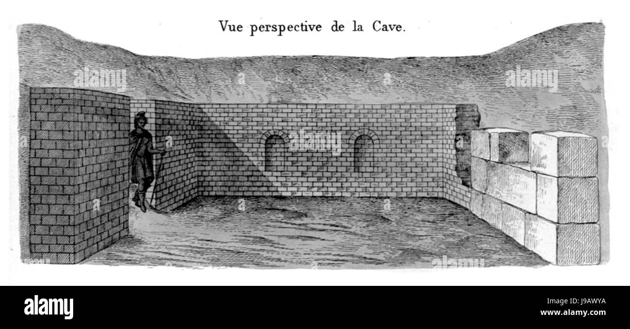 Habets Tekening (1871) opgraving villa Meerssen Onderste Herkenberg, 1865, kelder Foto Stock