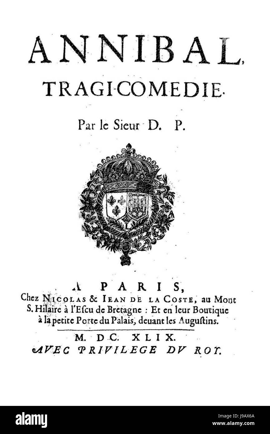 Royer de Prade Annibal, 1649, pagina de titre Foto Stock