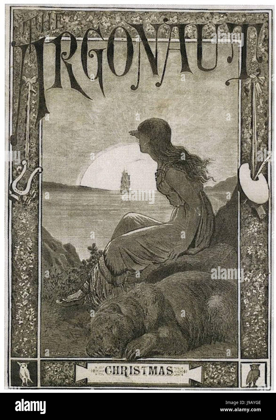 Illustrazione del coperchio per l'Argonaut di Jules Tavernier, DEC, 1878, incisione su legno Foto Stock