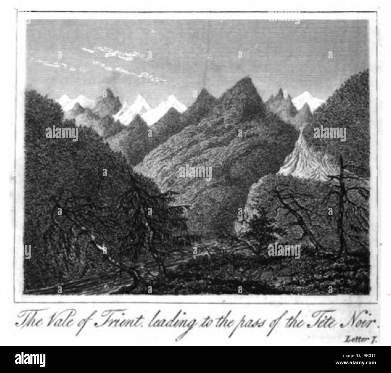 La valle di Trient che conduce al valico della Tete Noir Foto Stock