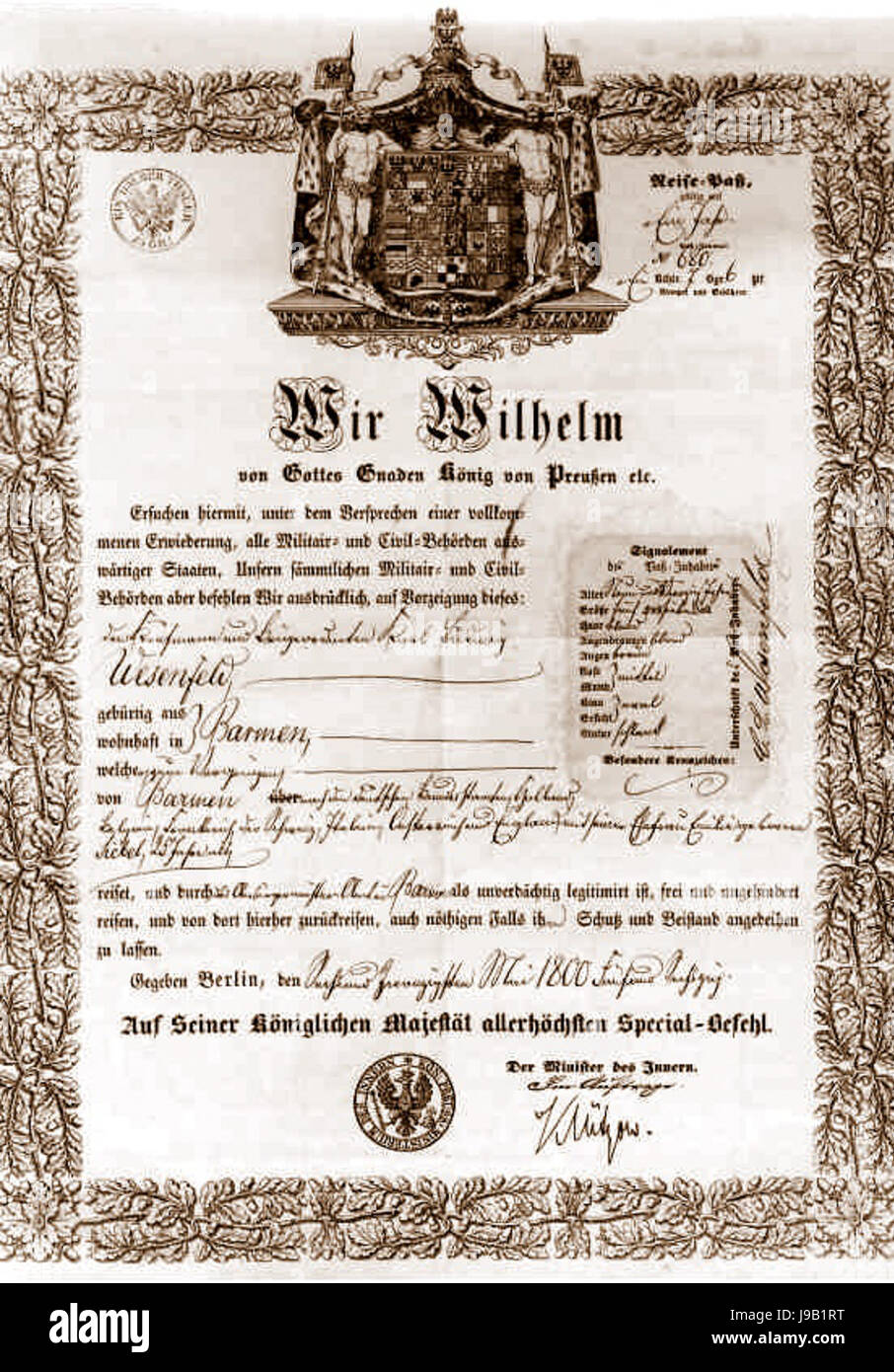 Reisepass journalnr680 Foto Stock