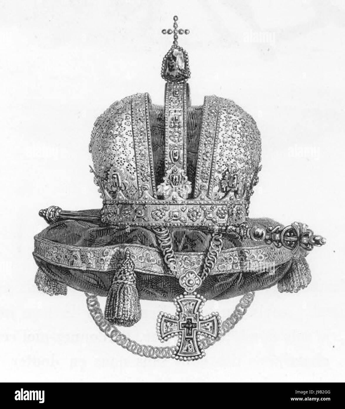 Imperiale Russa di corona e scettro Foto Stock