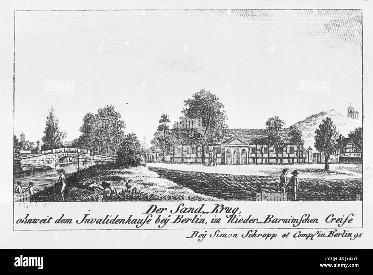 Sandkrug und Hoher Weinberg 1795 (F UN Calau) Foto Stock
