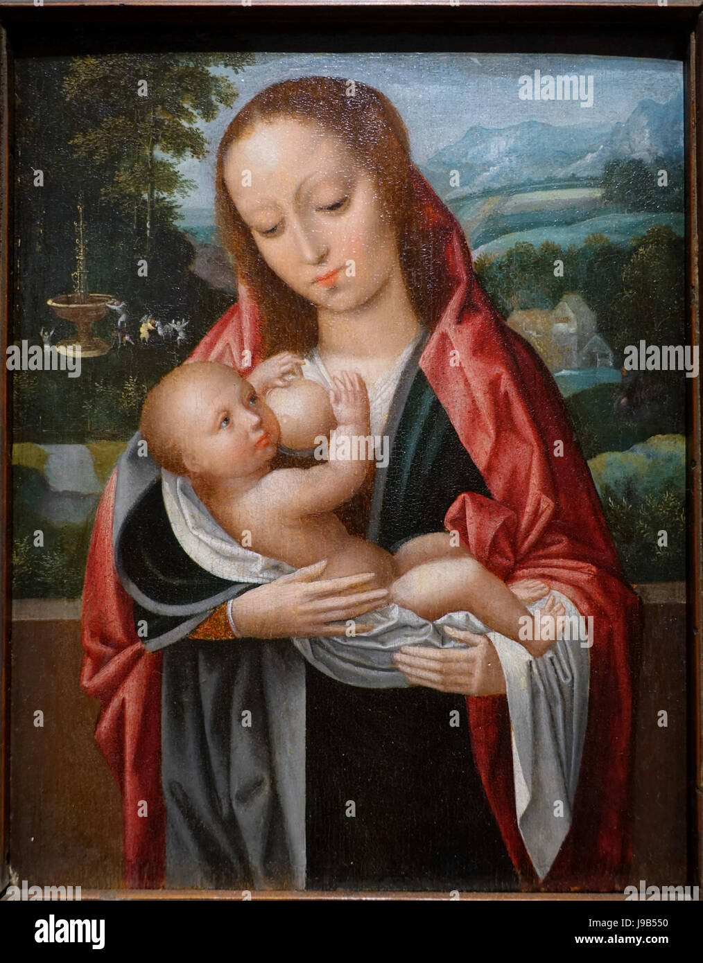 Madonna e Bambino, da Ambrosius Benson e forse workshop, Netherlandish, Bruges, c. 1495 1550, olio su pannello Wadsworth Ateneo Hartford, CT DSC05107 Foto Stock Madonna e Bambino, da Ambrosius Benson e forse workshop, Netherlandish, Bruges, c. 1495 1550, olio su pannello Wadsworth Ateneo Hartford, CT DSC05107 Foto Stock
