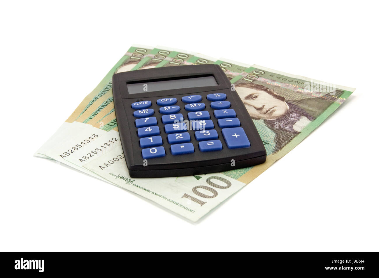 Valuta, calcolatrice, rapporti aziendali, trattare, transazione aziendale, business Foto Stock