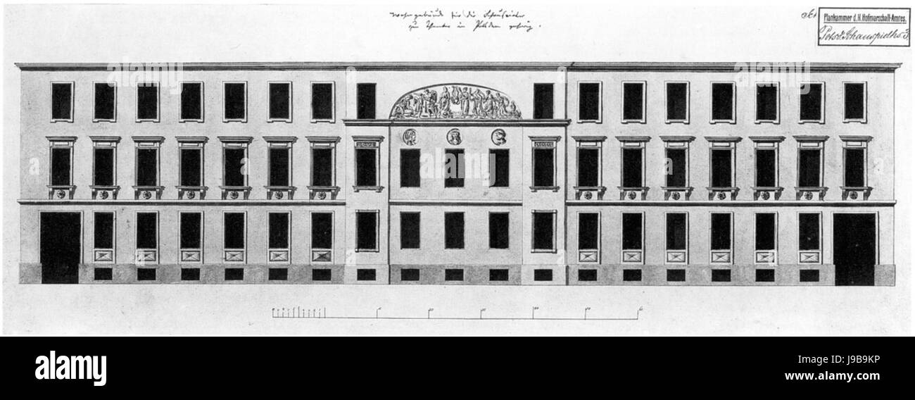 Questa immagine raffigura la Schauspielerkaserne (caserma degli attori) a Potsdam, un edificio storico del 1796, originariamente utilizzato per scopi militari e successivamente associato alle arti Foto Stock