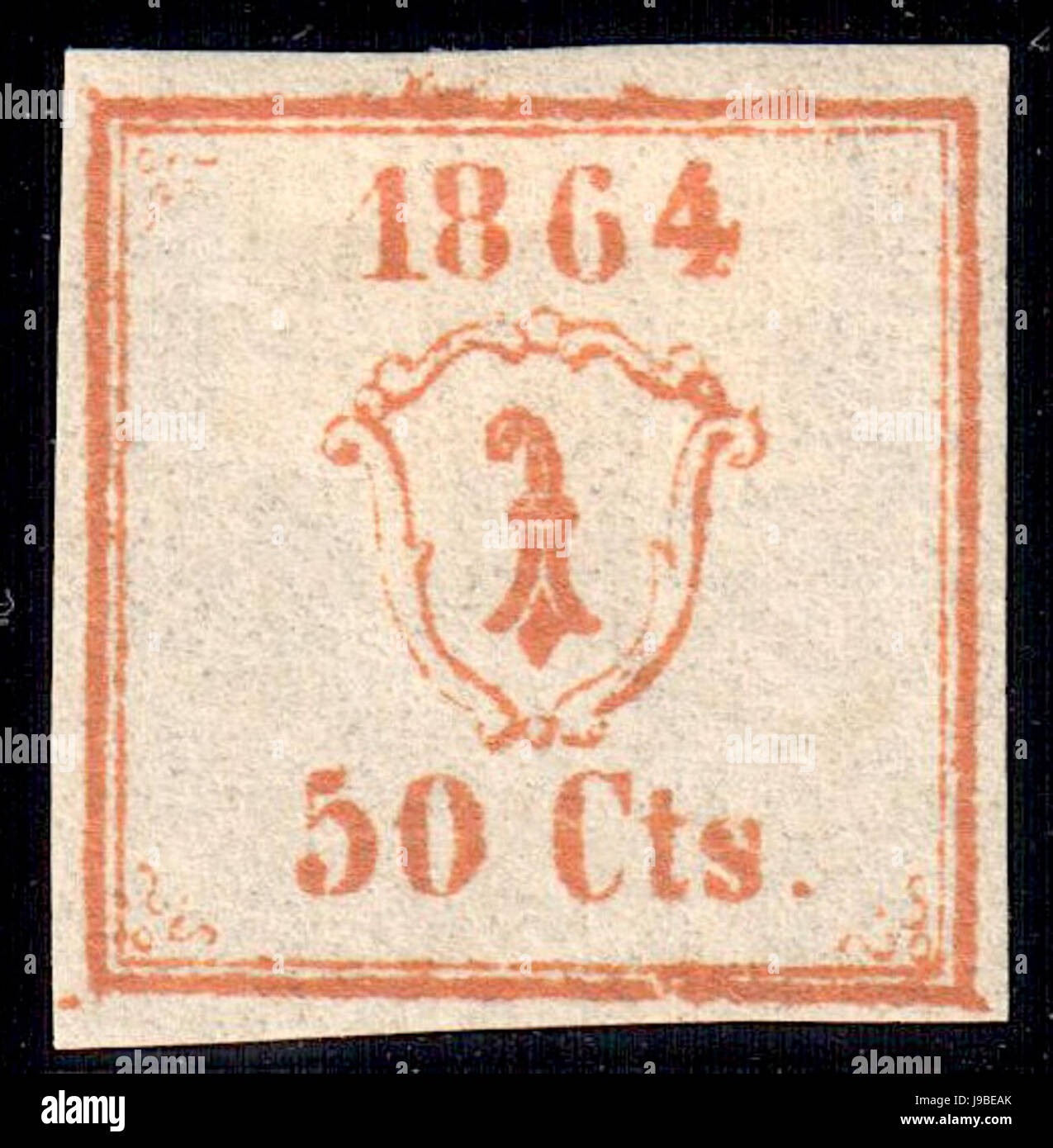 La Svizzera Basilea 1864 entrate polizia 50c 5 Foto Stock