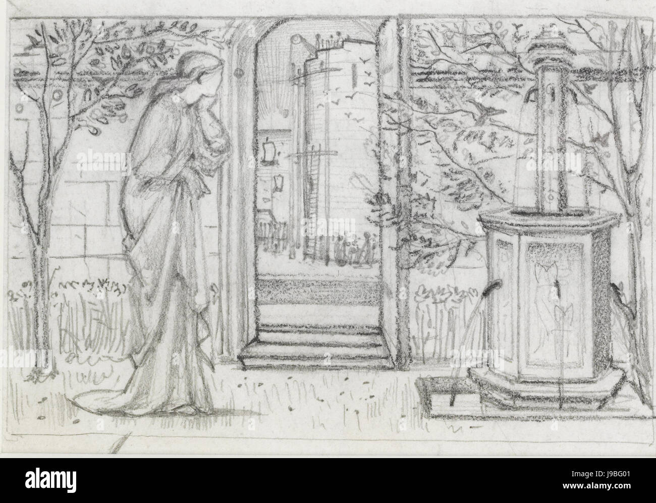 2017 02 Sir Edward Coley Burne Jones Studio per Danae e la torre di bronzo Foto Stock