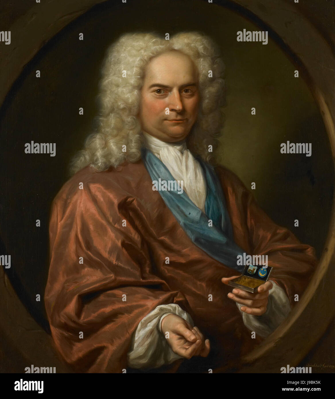 Portret van David Leeuw (1682 1755). Doopsgezind koopman in Stoffen en manufacturen Rijksmuseum SK UN 4818 Foto Stock