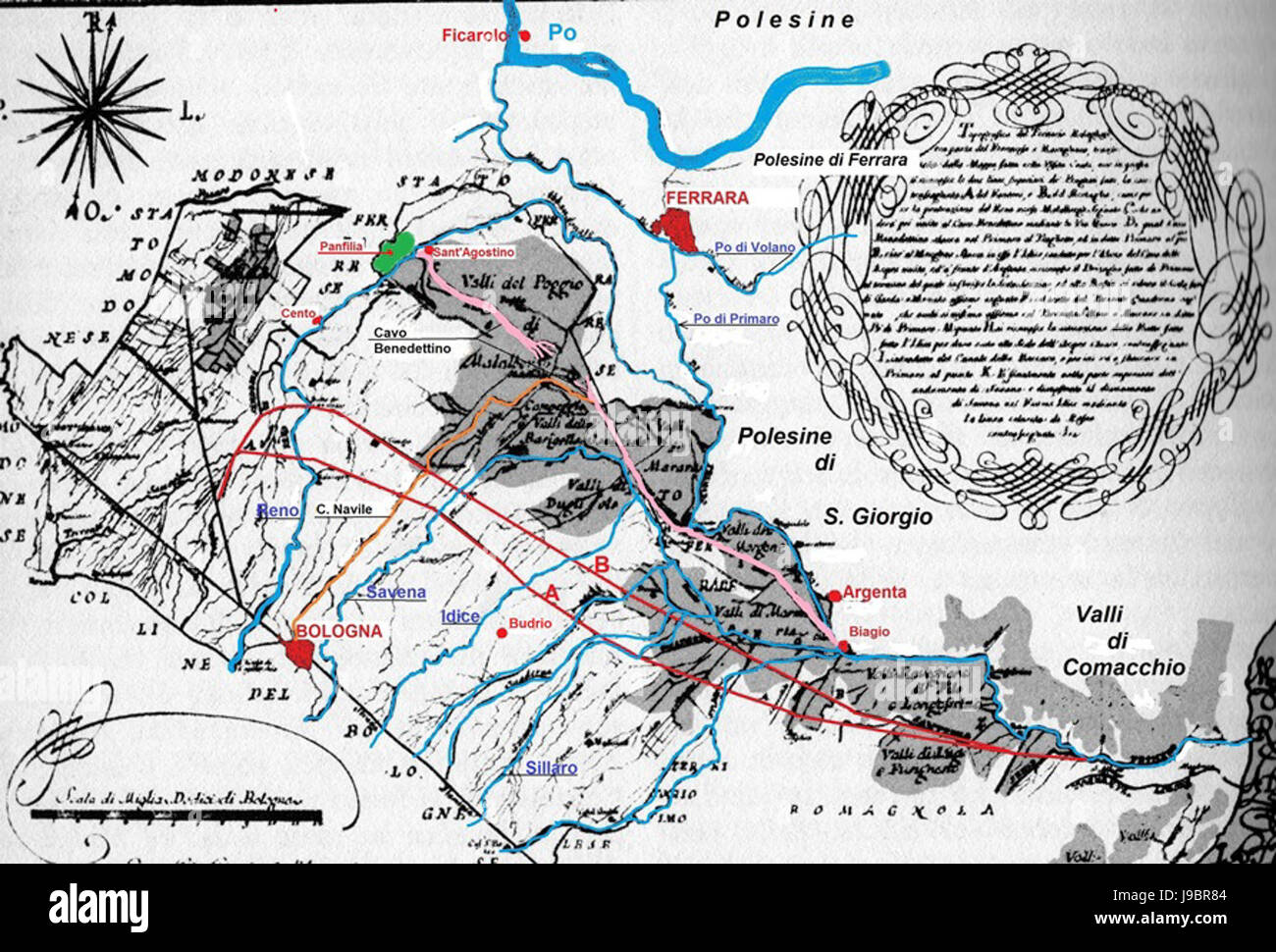 Valle Padusa 1776 2 Foto Stock