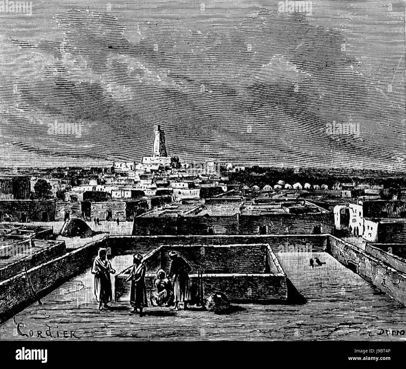 Vue de Tombouctou en 1888 Foto Stock