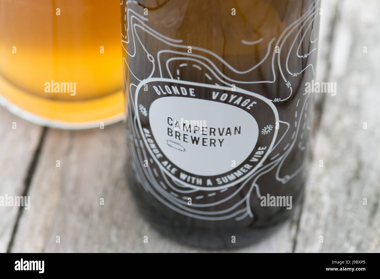 Birreria caravan - una base di Edimburgo la birra artigianale business basata su di una variante di camper, Scotland, Regno Unito Foto Stock