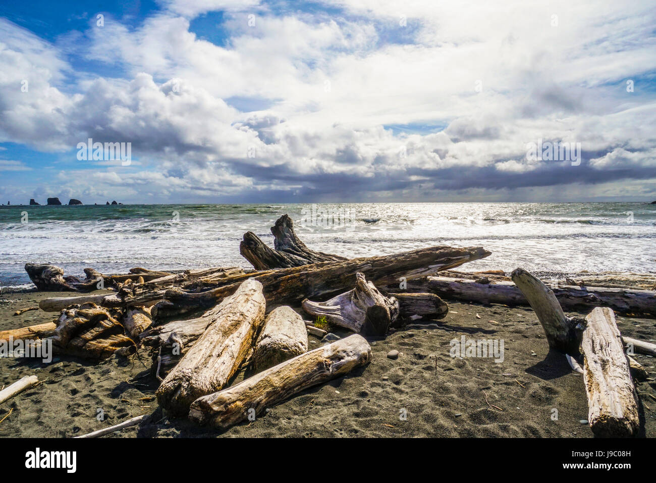 Il fantastico paesaggio di La spiaggia di spinta - Forche - Washington Foto Stock