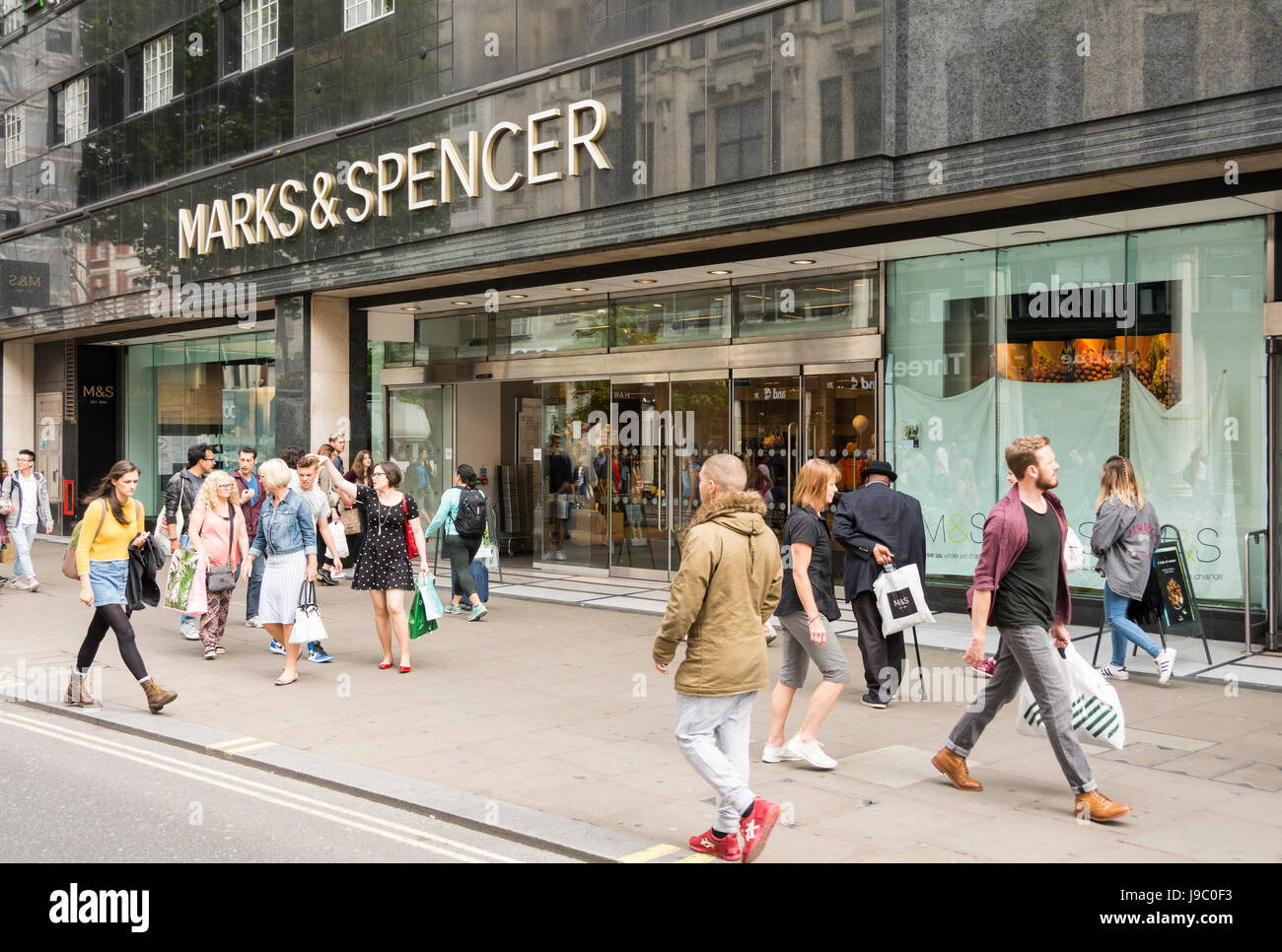 La Marks & Spencer Pantheon flagship store su Oxford Street - un grado 1 edificio elencato, Foto Stock