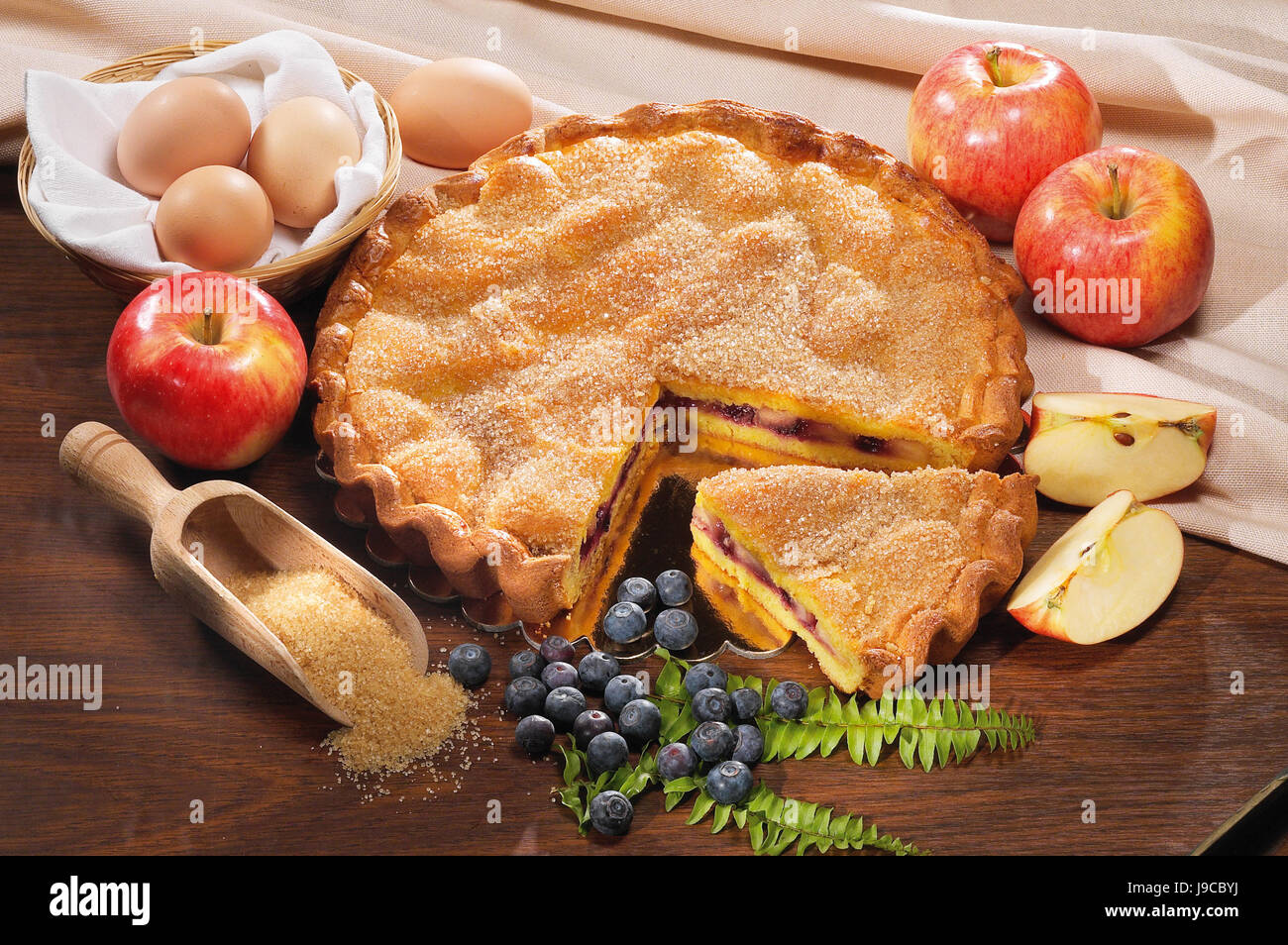 Frutta, torte, torta, torte, crostate, mirtillo, cibo, aliment, dolce, isolato, Foto Stock