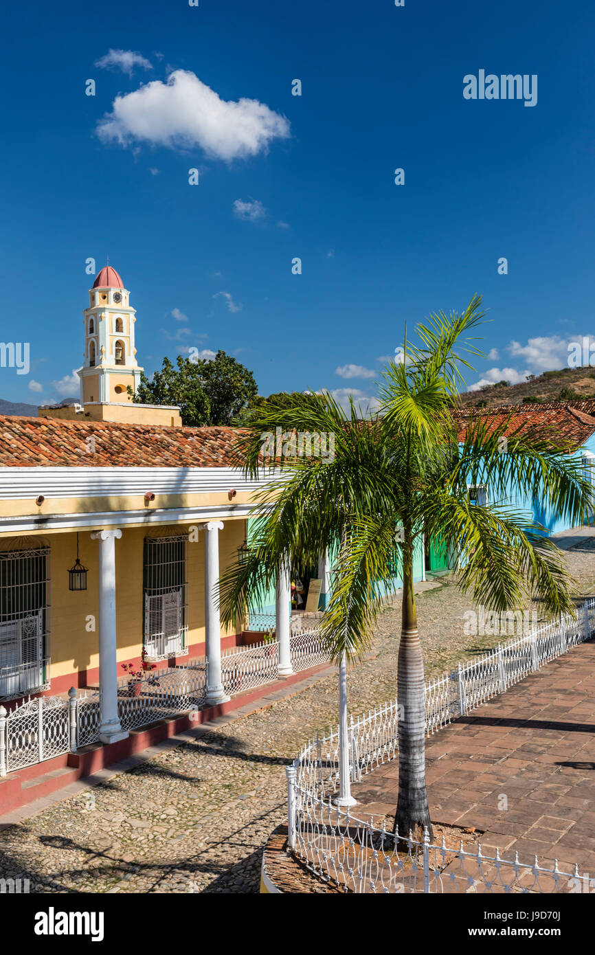 Il Convento de San Francisco e Plaza Mayor, Trinidad, Sito Patrimonio Mondiale dell'UNESCO, Cuba, West Indies, dei Caraibi Foto Stock