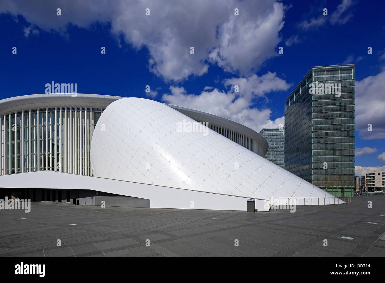 Nuovo Philharmonic Hall su Kirchberg in città di Lussemburgo, Granducato del Lussemburgo, Europa Foto Stock