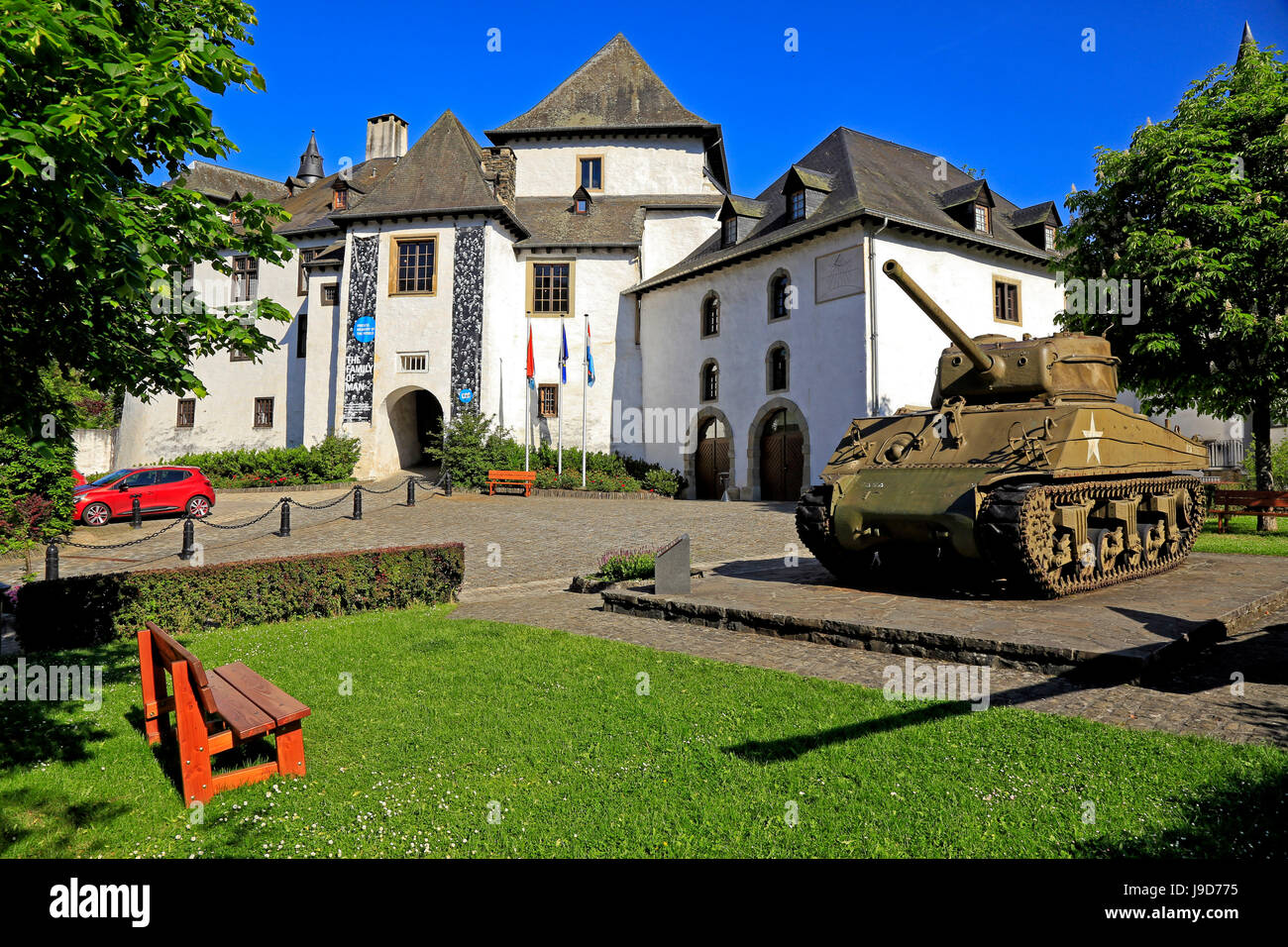 Clervaux Castello, cantone di Clervaux, Granducato del Lussemburgo, Europa Foto Stock