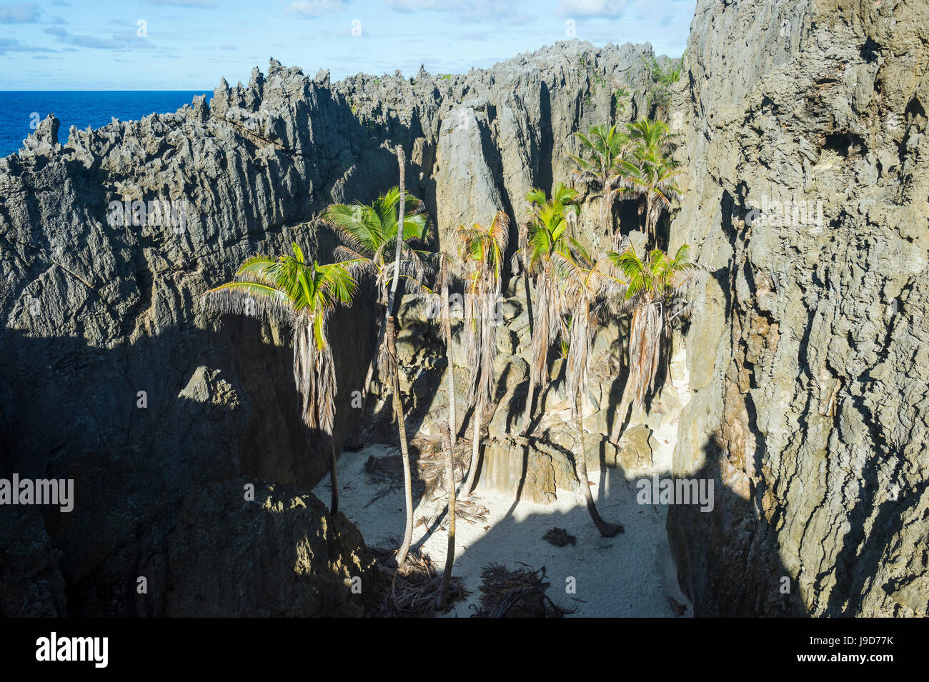 Bianco sabbia morbida in Togo chasm, Niue, South Pacific Pacific Foto Stock