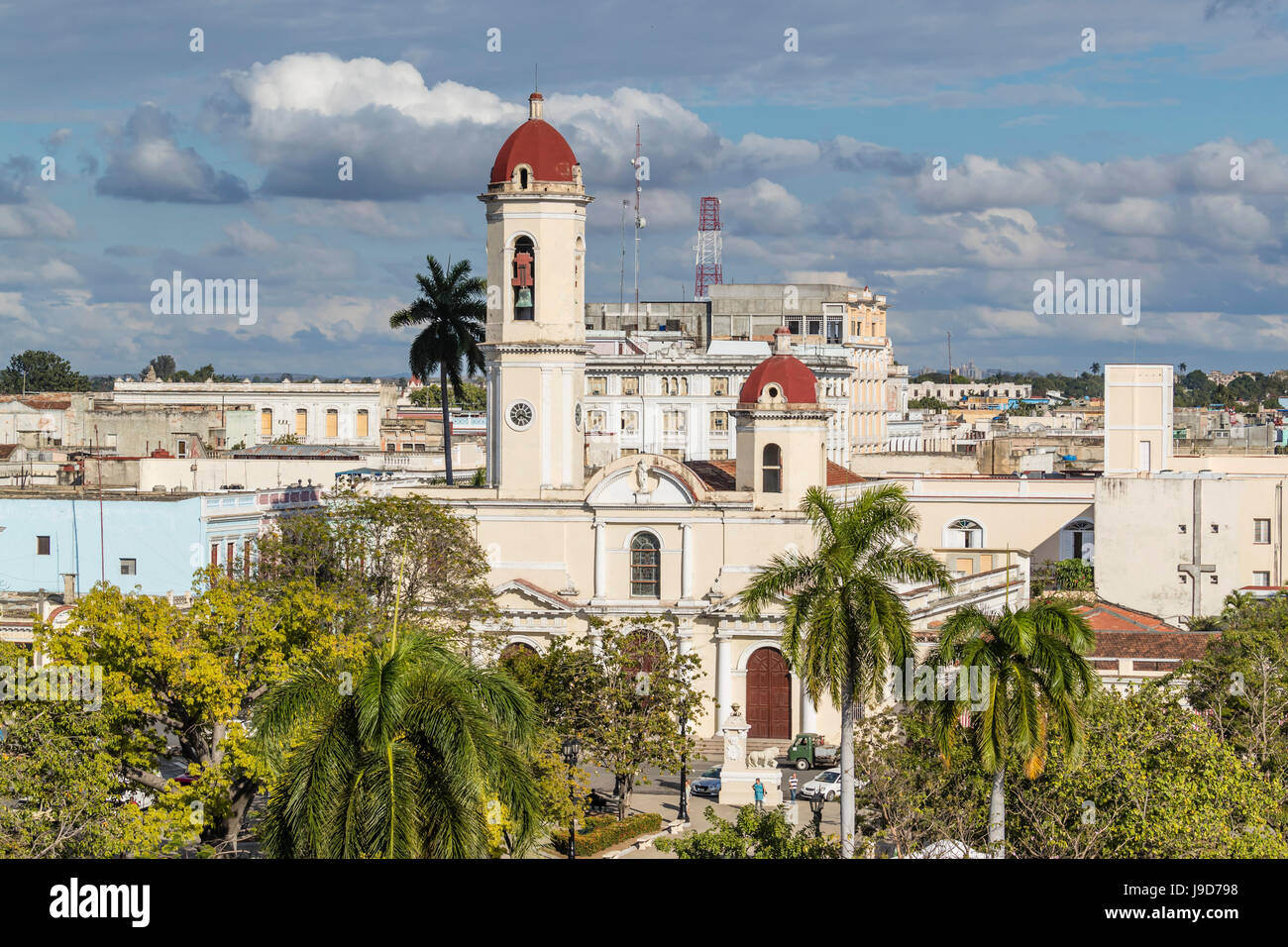 La Catedral de la Purisima Concepcion in Plaza José Marti, Cienfuegos, Sito Patrimonio Mondiale dell'UNESCO, Cuba, West Indies, dei Caraibi Foto Stock