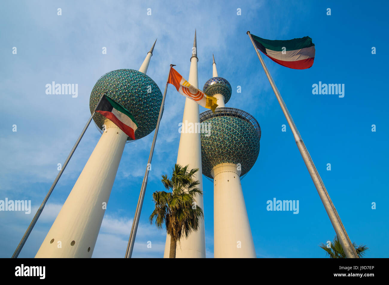 Landmark Kuwait Towers in Kuwait City, Kuwait, Medio Oriente Foto Stock