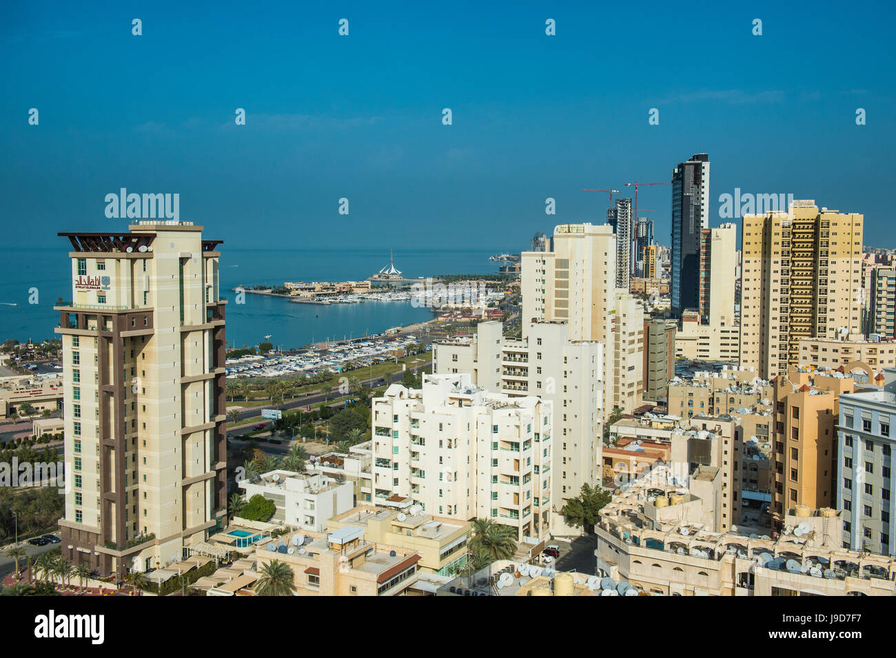 Vista di Kuwait City, Kuwait, Medio Oriente Foto Stock