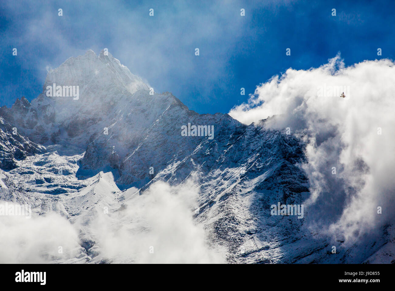 Picco di Everest, il Parco Nazionale di Sagarmatha, Sito Patrimonio Mondiale dell'UNESCO, Himalaya, Nepal, Asia Foto Stock