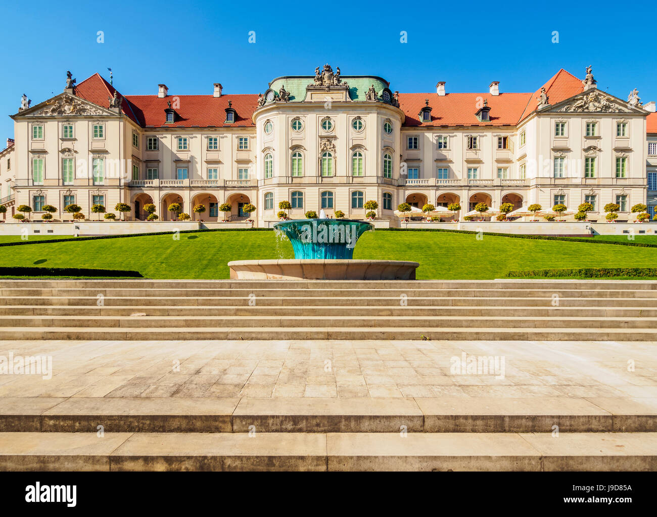 Orientale facciata barocca, il Castello Reale di Varsavia, Masovian voivodato, Polonia, Europa Foto Stock