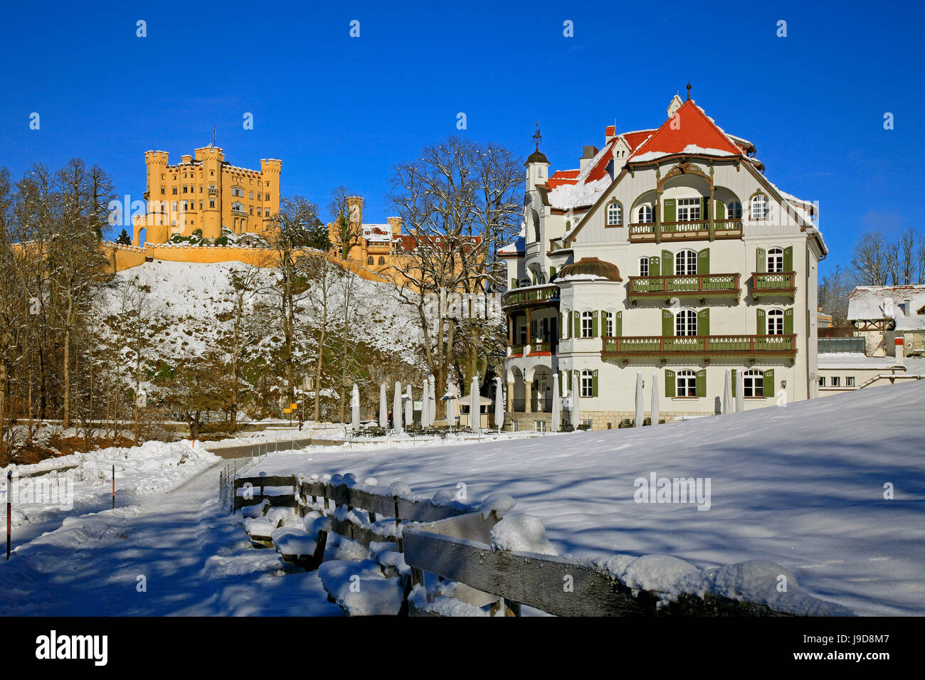 Il Castello di Hohenschwangau vicino a Schwangau, Allgau, Baviera, Germania, Europa Foto Stock