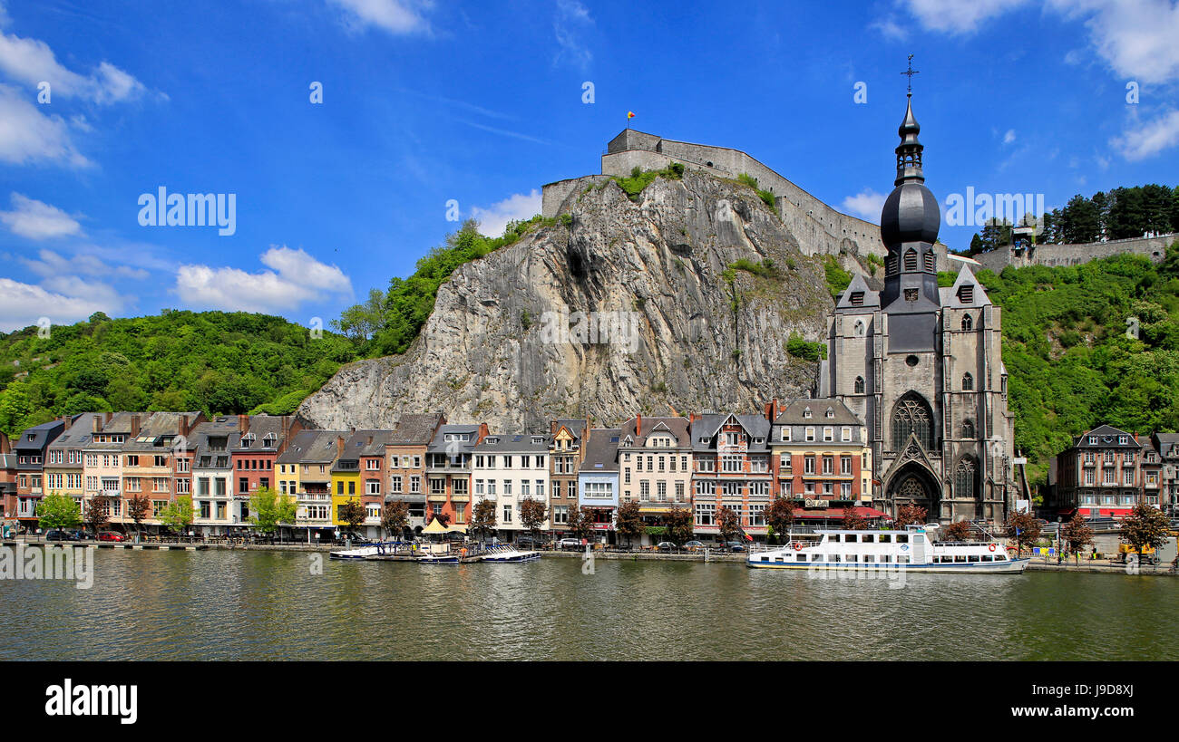 La cittadella di Dinant sul fiume Mosa, Dinant, provincia di Namur, in Vallonia, Belgio, Europa Foto Stock