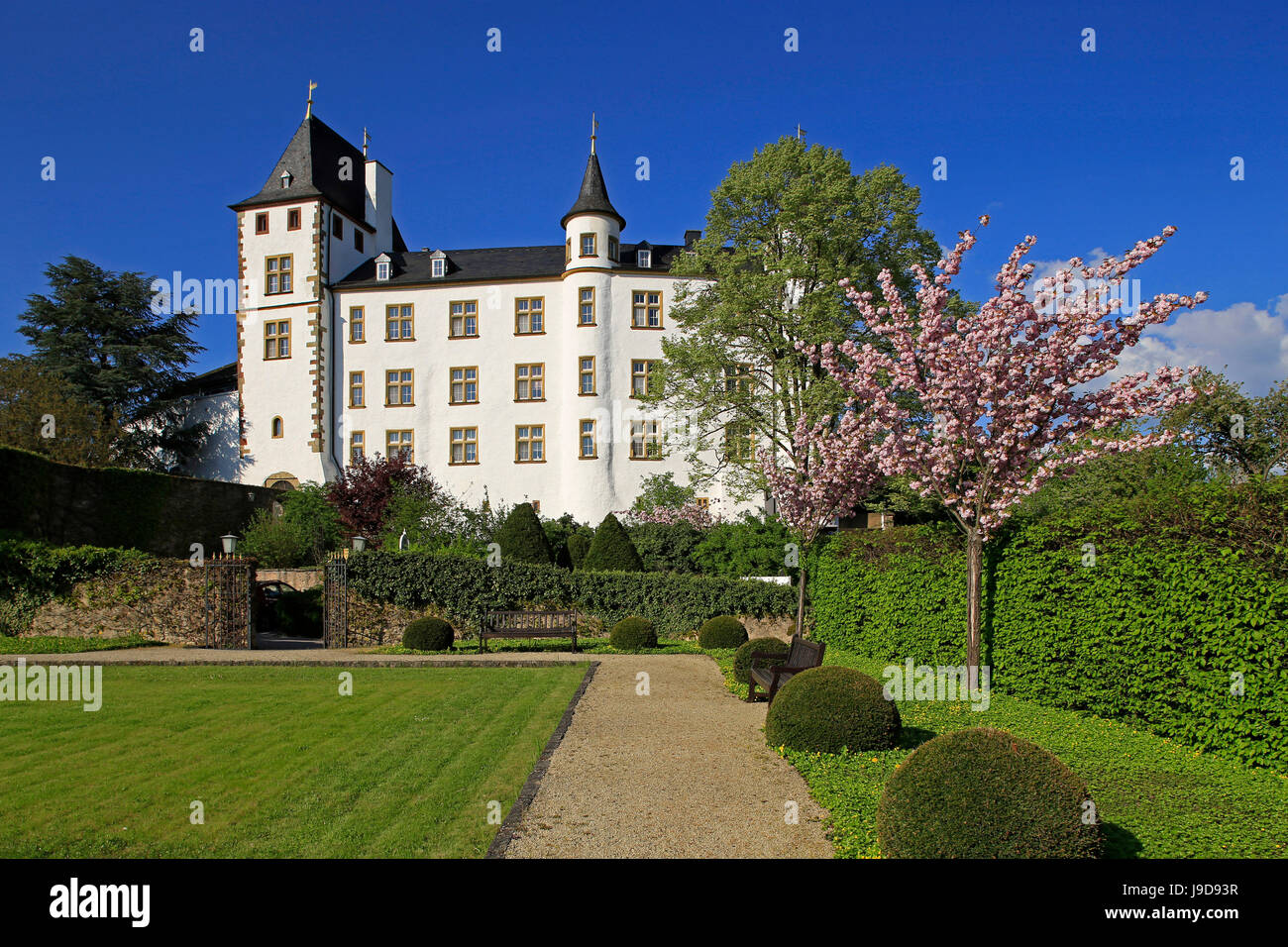 Victor's Residenz Hotel Schloss Berg, Nennig nella parte superiore del fiume Moselle, Saarland, Germania, Europa Foto Stock