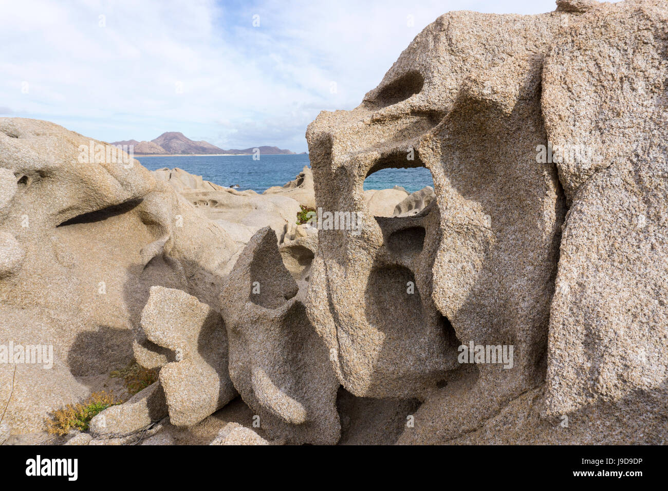 Las Serenitas, il vento e le onde di sculture di erosione, Cabo Pulmo, Sito Patrimonio Mondiale dell'UNESCO, Baja California, Messico, America del Nord Foto Stock