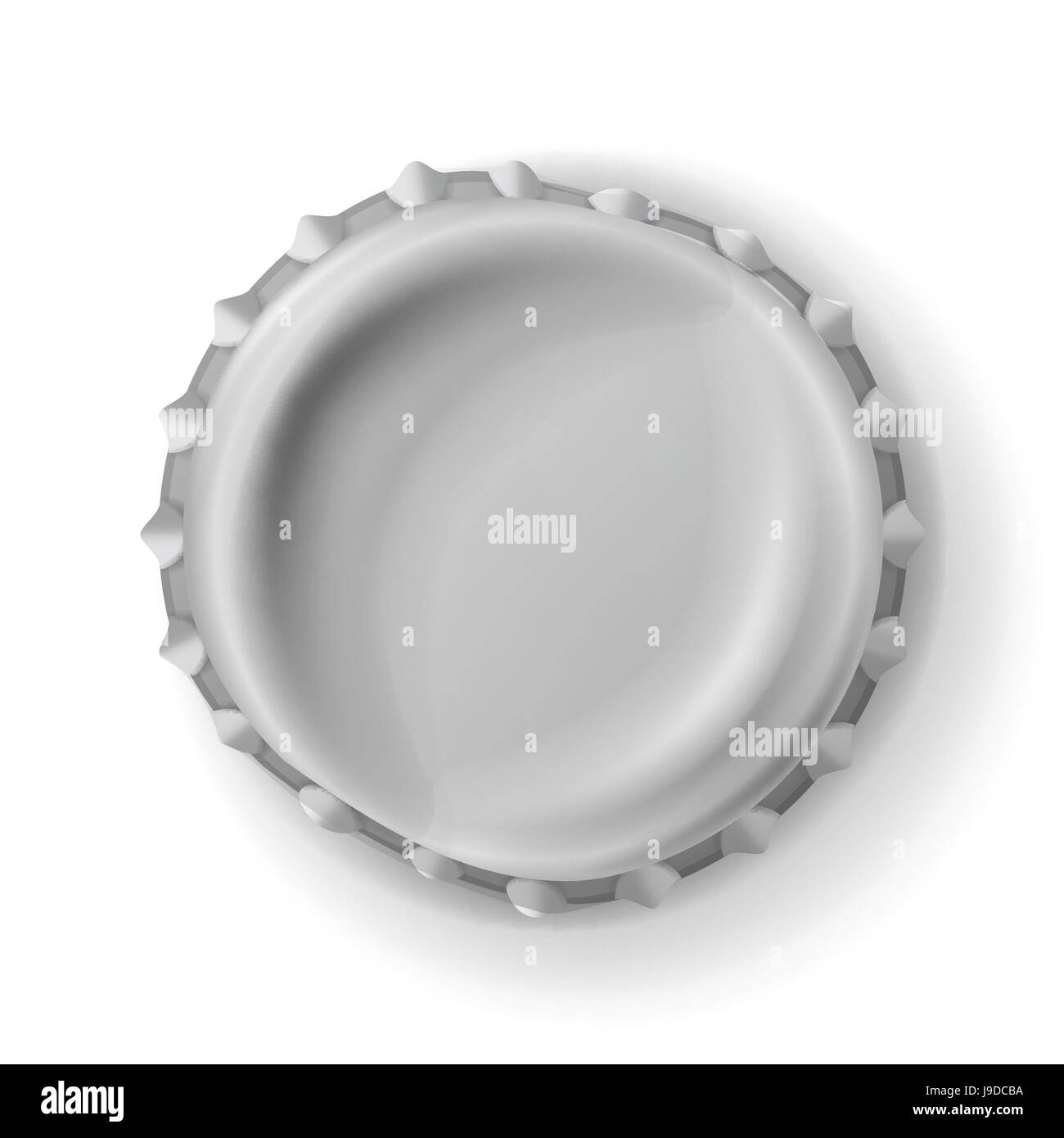Tappo di birra vettore. Birra curvo Cap. Illustrazione realistica Illustrazione Vettoriale