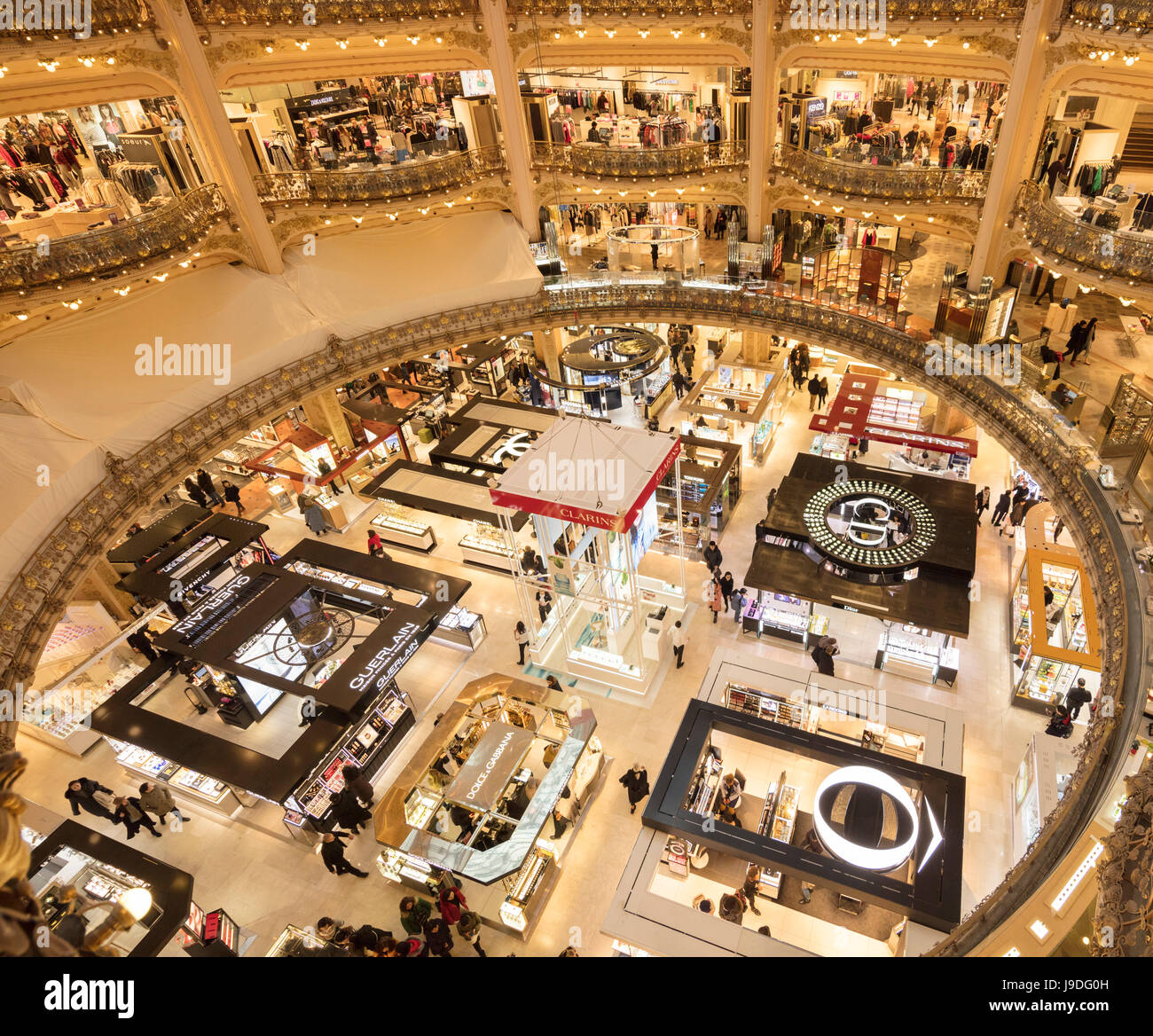 Cupola Centrale, grandi magazzini Galeries Lafayette, Boulevard Haussmann, Parigi, Francia Foto Stock