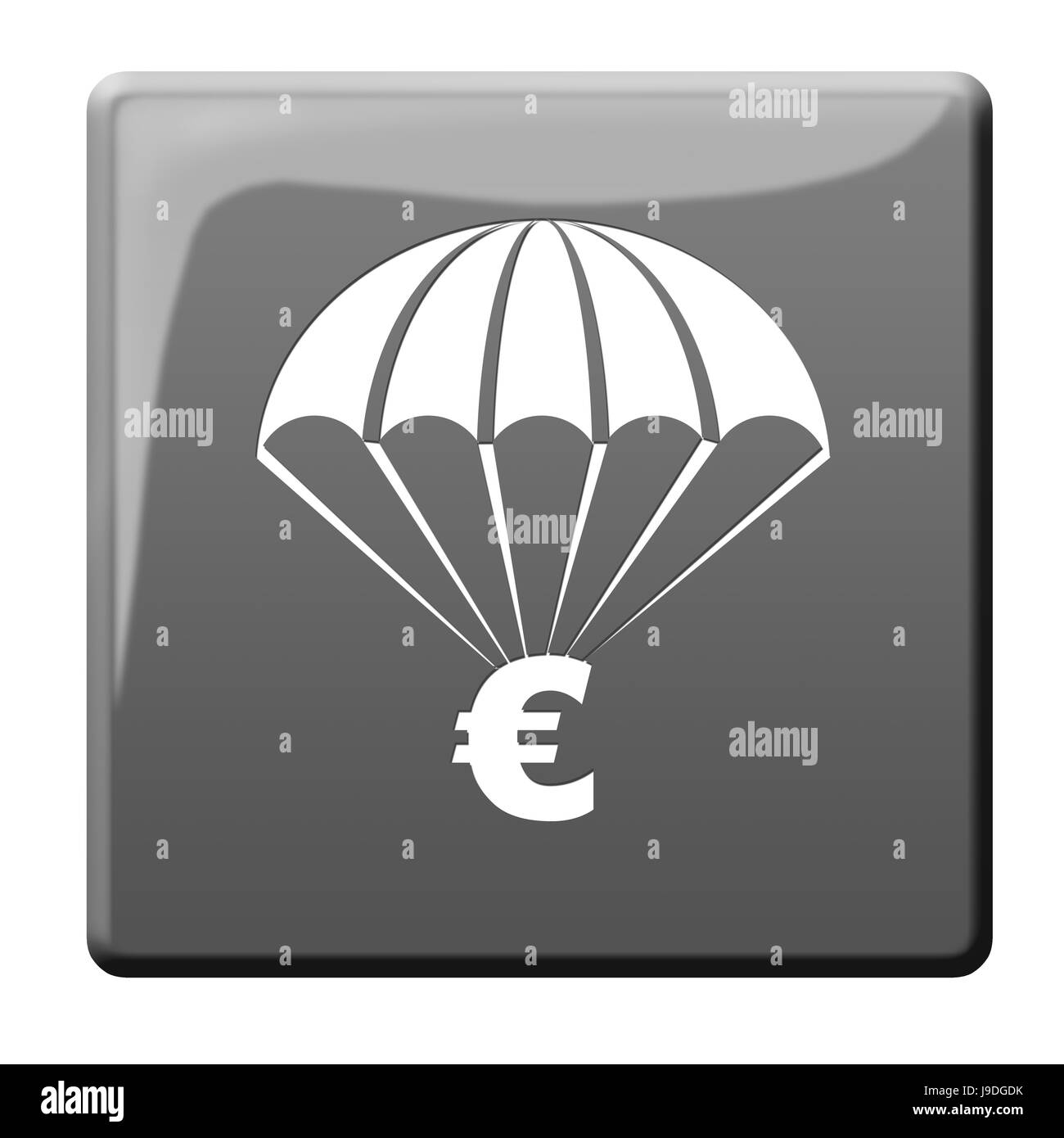 Euro, pulsante, ombrello, Rescue, salvare, paracadute, isolato, opzionale, simbolici Foto Stock