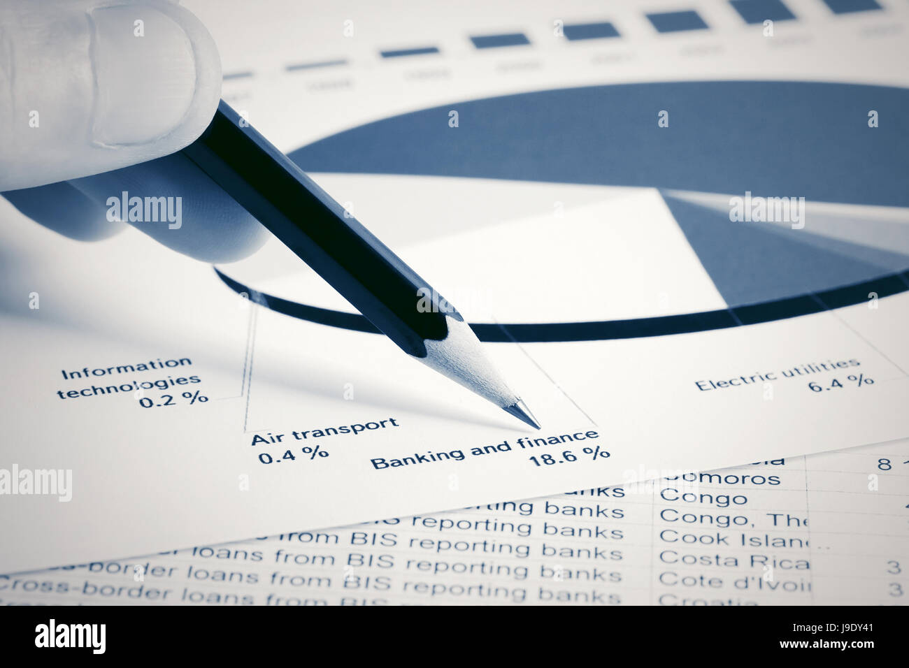 Il mercato azionario grafici e tabelle analisi Foto Stock