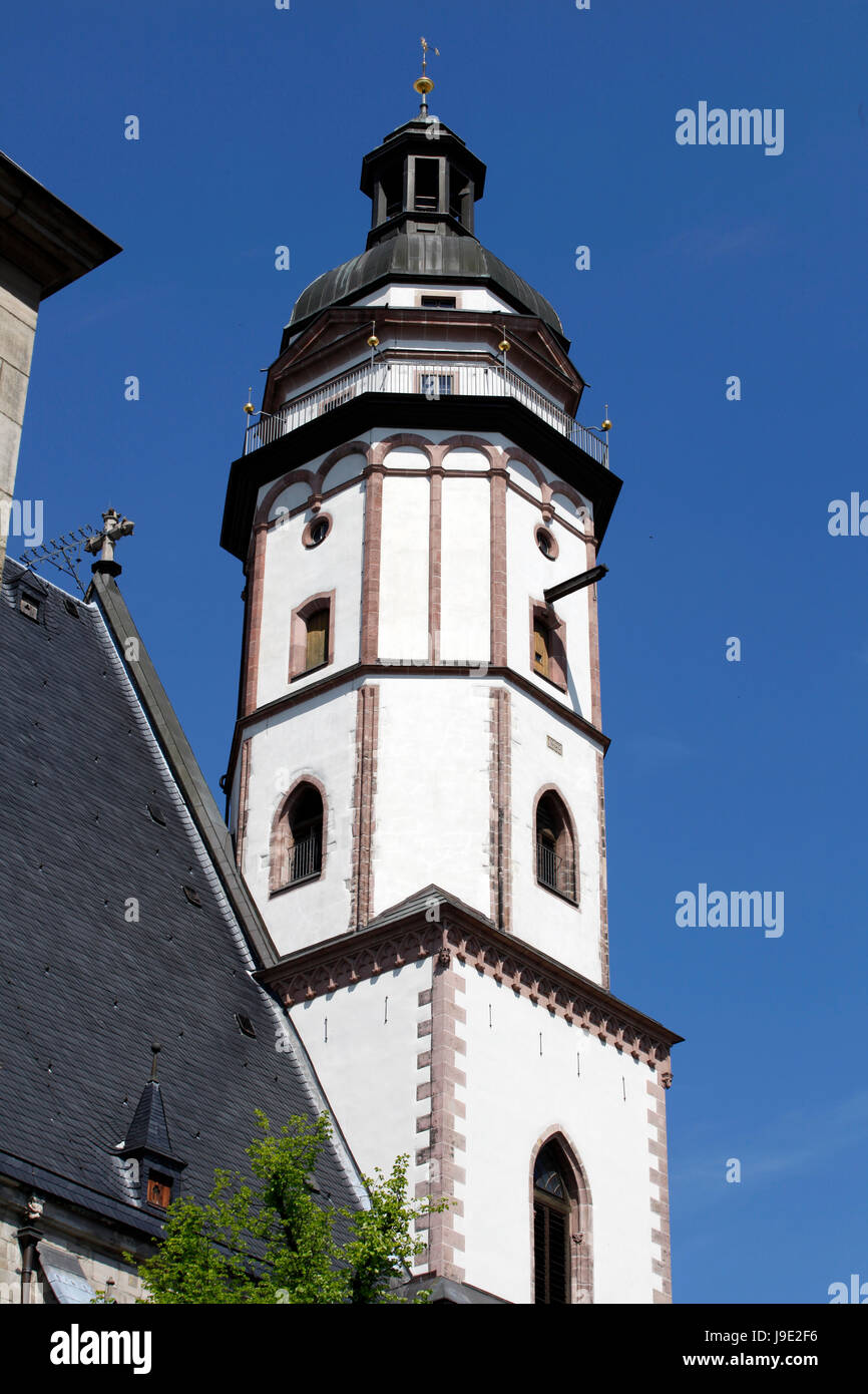 Chiesa, musica, stream, classica, Sassonia, Lipsia, Torre, chiesa, musica, Foto Stock