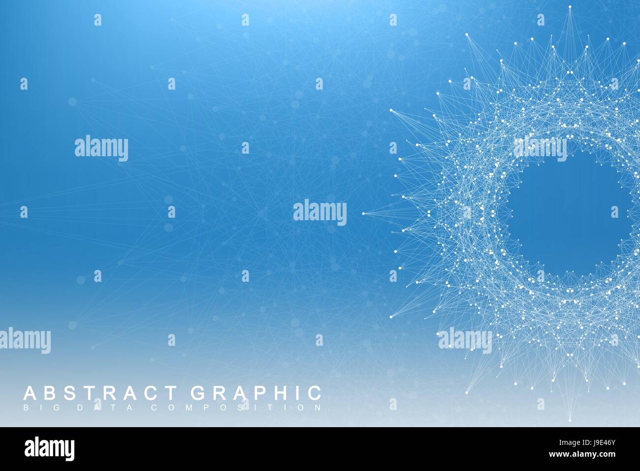 Grafica di sfondo astratto di comunicazione. Grande per la visualizzazione di dati. Sfondo in prospettiva collegato con linee e punti. Il social networking. L'illusione di profondità. Illustrazione Vettoriale. Illustrazione Vettoriale
