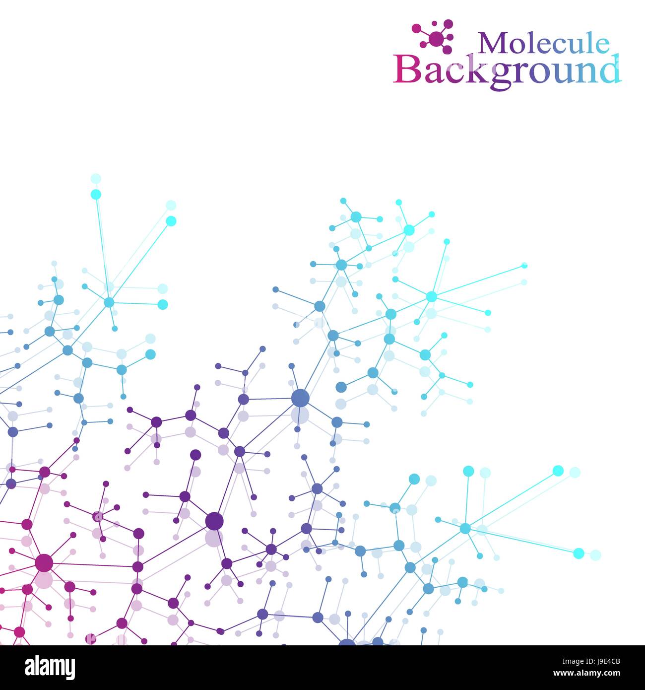 Struttura atomo di molecola di DNA e la comunicazione dello sfondo. Concetto di neuroni. Linee collegate con punti. Illusione del sistema nervoso. Medico Scientifica sullo sfondo. Illustrazione Vettoriale. Illustrazione Vettoriale