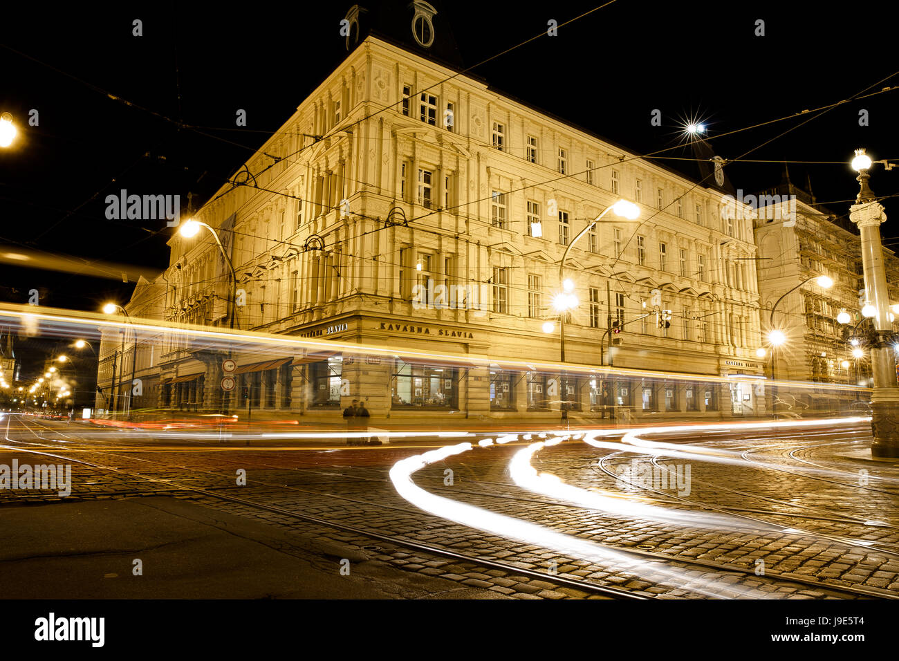 Sentieri di luce, Praga, Repubblica Ceca Foto Stock