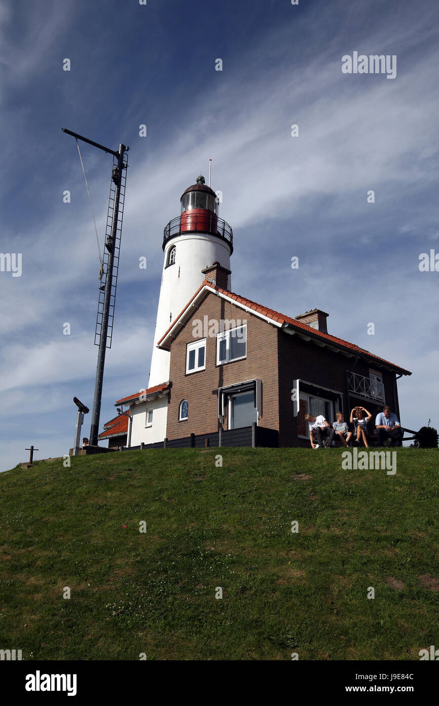 Urk Lighthouse è un faro in Urk, Paesi Bassi, presso le sponde orientali del lago IJsselmeer. Foto Stock