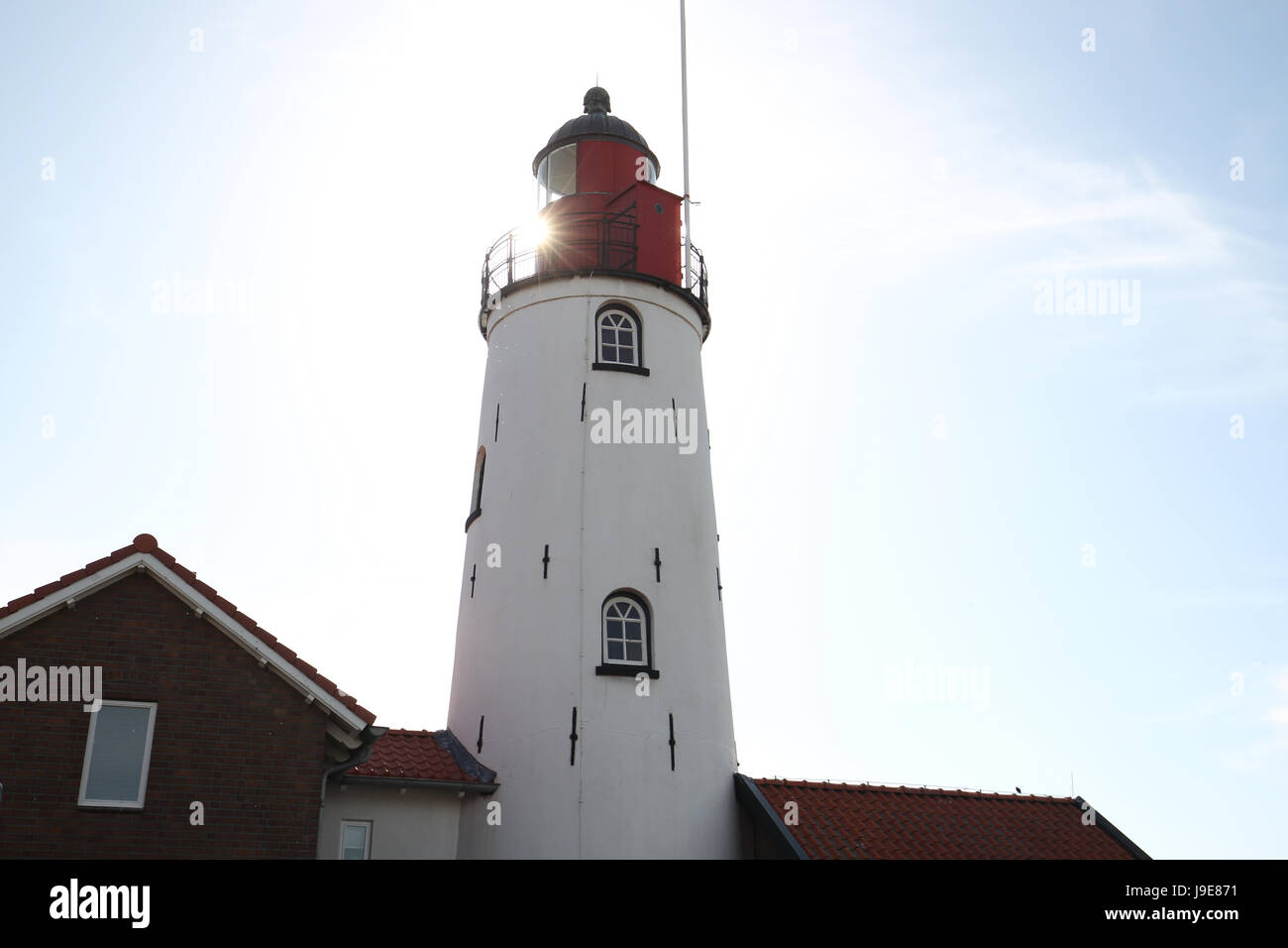 Urk Lighthouse è un faro in Urk, Paesi Bassi, presso le sponde orientali del lago IJsselmeer. Foto Stock